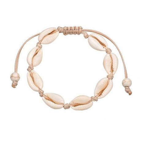 eStore  Bracciale Regolabile con conchiglie bianche - Bianco 