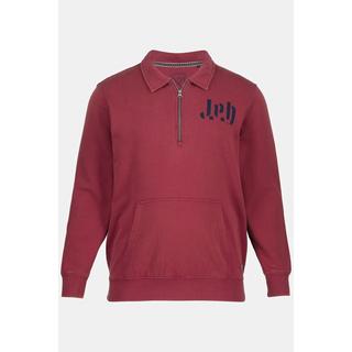 JP1880  Sweat-shirt avec col polo et fermeture à glissière 