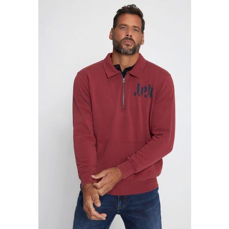 JP1880  Sweat-shirt avec col polo et fermeture à glissière 