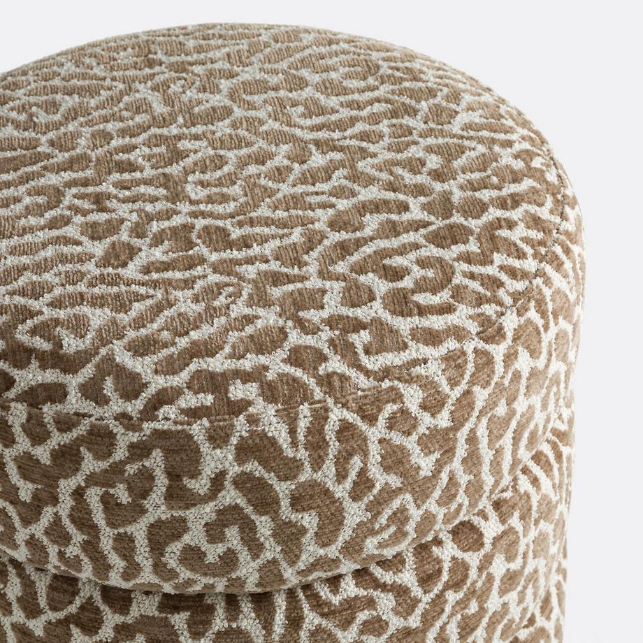 La Redoute Intérieurs Hocker Bouclé mit Leopardenmuster  