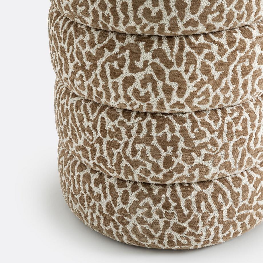 La Redoute Intérieurs Hocker Bouclé mit Leopardenmuster  