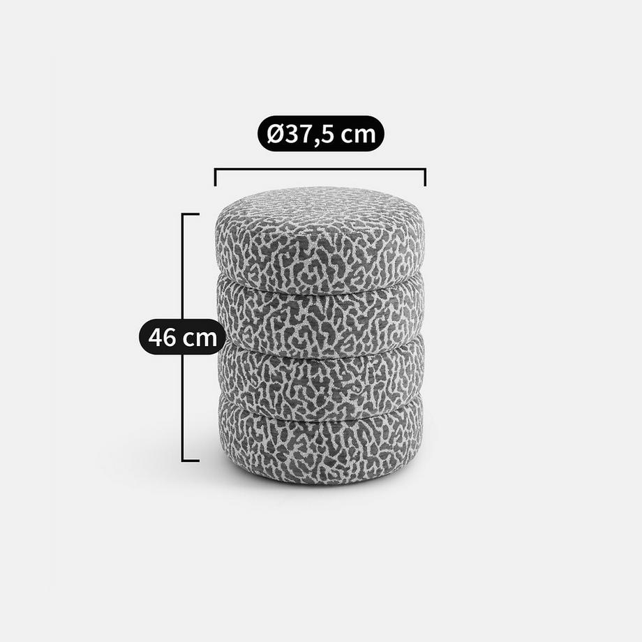 La Redoute Intérieurs Hocker Bouclé mit Leopardenmuster  