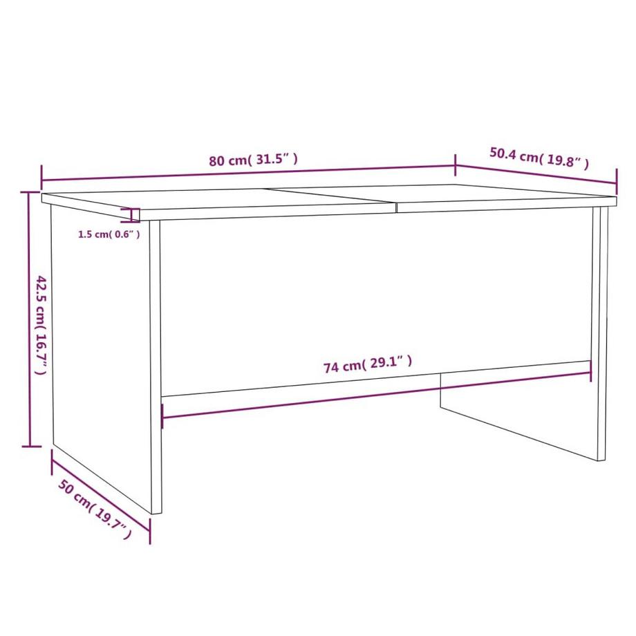 VidaXL Table basse bois d'ingénierie  