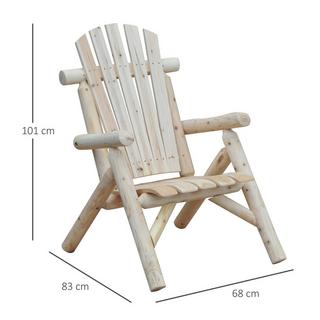 Northio Adirondack Chaise De Jardin Chaise De Jardin Chaise En Bois Dossier Haut Avec Accoudoir Bois De Sapin Naturel 83 X 68 X 101 Cm  