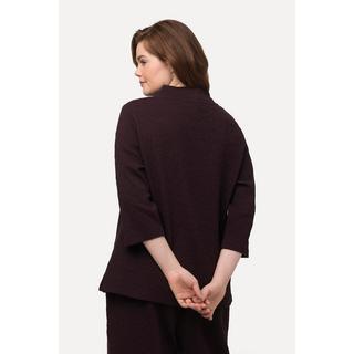 Ulla Popken  Sweatshirt, Struktur, Stehkragen, 3/4-Arm, Biobaumwolle 