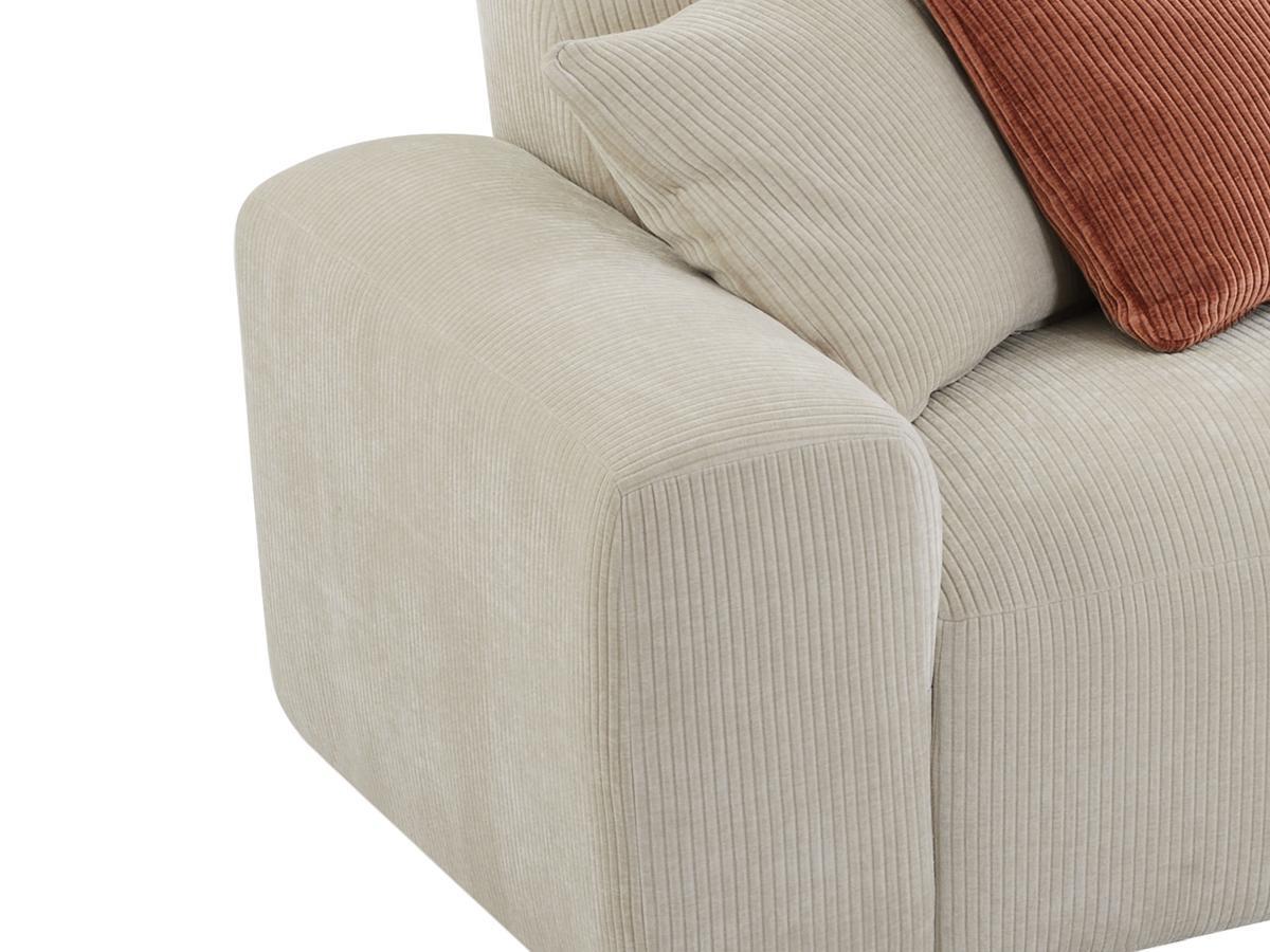 Maison Céphy Grand canapé d'angle droit en velours côtelé beige TIRONO de Maison Céphy  