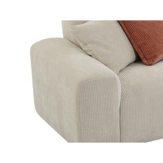 Maison Céphy Grand canapé d'angle droit en velours côtelé beige TIRONO de Maison Céphy  