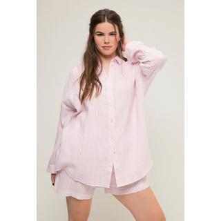 Studio Untold  Chemisier en mousseline oversized à manches longues et rayures. Col chemise 