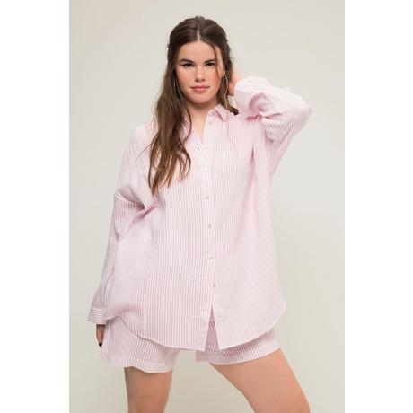 Studio Untold  Chemisier en mousseline oversized à manches longues et rayures. Col chemise 