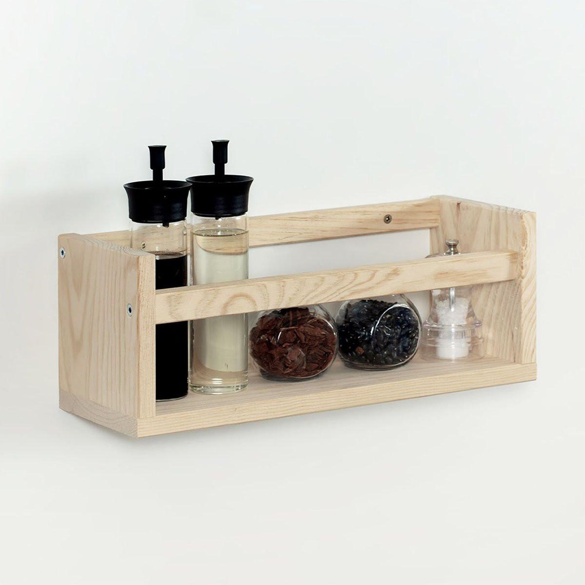 Calicosy Wandregal aus massiver Kiefer - L40 x H15 cm  