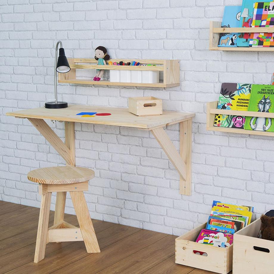 Calicosy Etagère murale en pin massif - L40 x H15 cm  