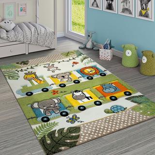 Paco Home Animaux de tapis pour enfants Jungle de locomotive  