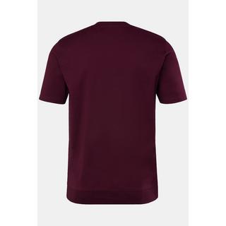 JP1880  T-shirt Henley ventre confort, manches courtes et col rond rouge vin foncé 