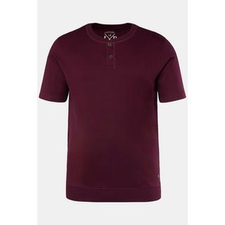 JP1880  T-shirt Henley ventre confort, manches courtes et col rond rouge vin foncé 