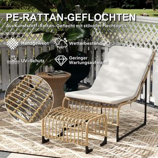 Outsunny Rattan Relaxsessel mit Hocker  