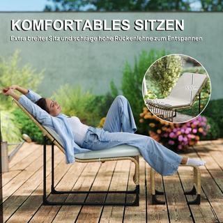 Outsunny Rattan Relaxsessel mit Hocker  