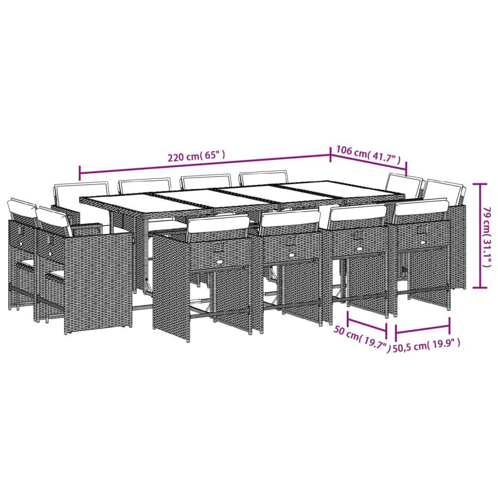 VidaXL Ensemble de salle à manger de jardin rotin synthétique  