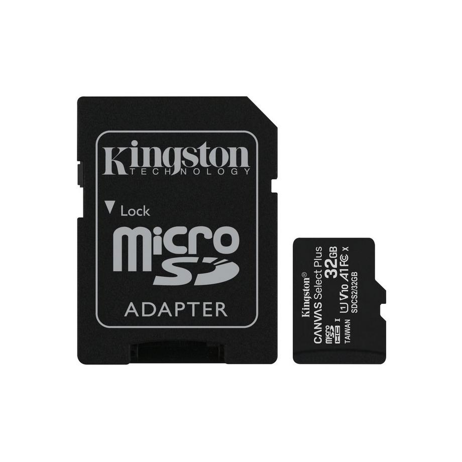Kingston  Kingston Technology Scheda micSDHC Canvas Select Plus 100R A1 C10 da 32GB + adattatore 