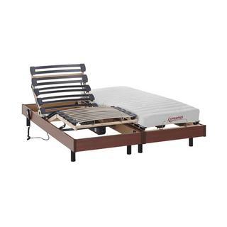 DREAMEA Lit électrique relaxation matelas accueil latex TYNDARE de DREAMEA cerisier  