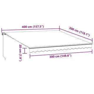 VidaXL Auvent rétractable tissu  