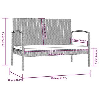 VidaXL set da giardino Polirattan  