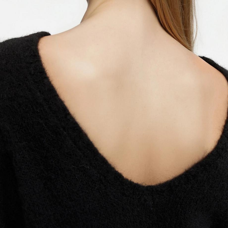 La Redoute Collections Pullover aus Woll- Alpaka-Mischung mit Rückenausschnitt  