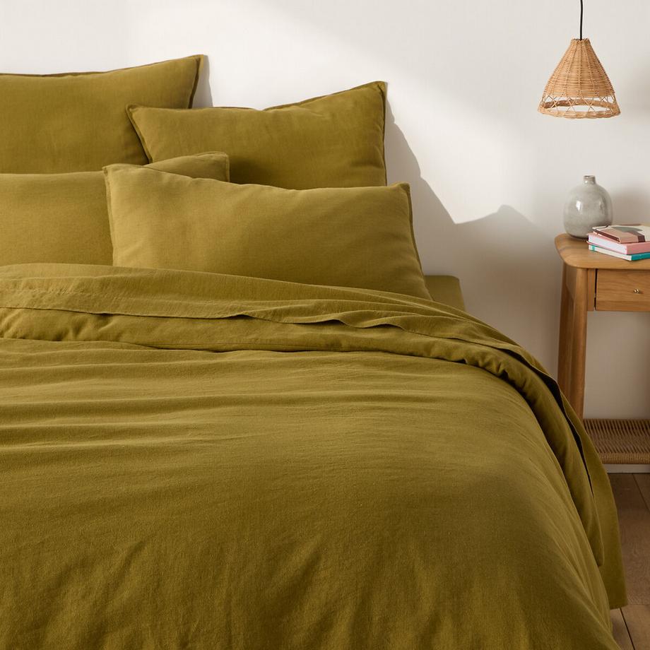Housse de couette en coton/lin lavé