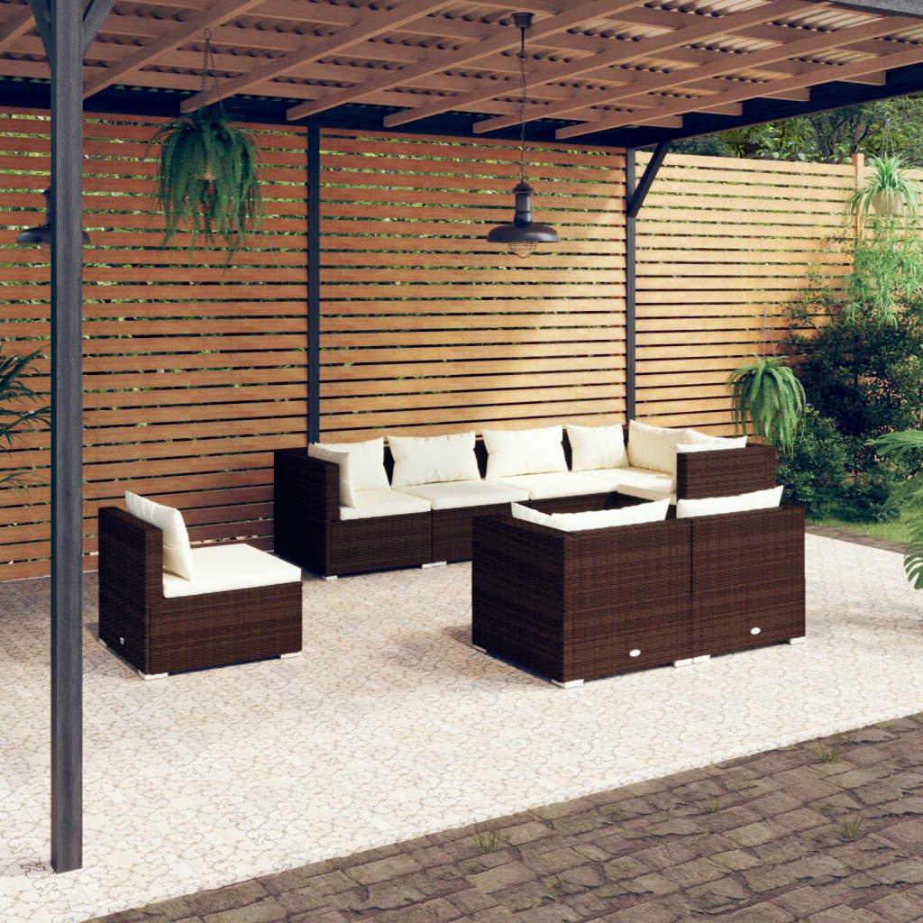 VidaXL set salotto da giardino Polirattan  