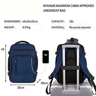 Only-bags.store Rucksack 40 x 20 x 25 cm für Ryanair Flugzeug Reise-Rucksack Handgepäck Laptop Tagesrucksäcke PET Recycled Umweltfreundlicher Rucksack Wasserdicht unter Sitz 20 L Klein, Blau  