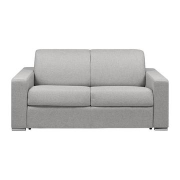 Divano letto 2 posti ribalta Doghe larghe 120cm Materasso 18cm Memory foam - Tessuto Grigio - CALITO