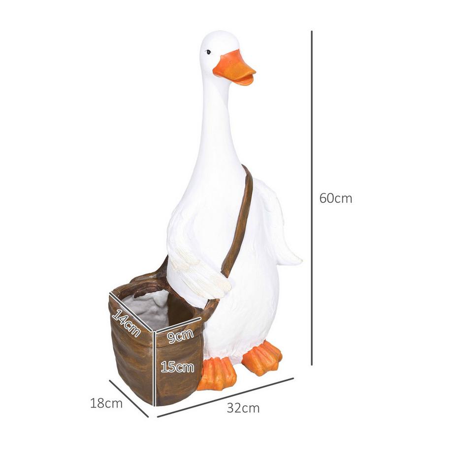 Northio Pflanztopf "Schwan Mit Schulranzen" Design, Übertopf Mit Entwässerungsbohrung, Für Indoor & Outdoor, Kunstharz  