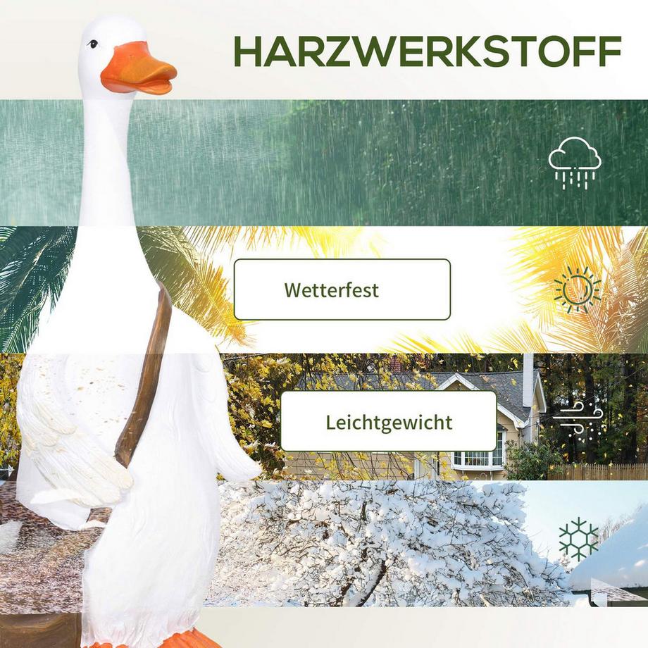 Northio Pflanztopf "Schwan Mit Schulranzen" Design, Übertopf Mit Entwässerungsbohrung, Für Indoor & Outdoor, Kunstharz  