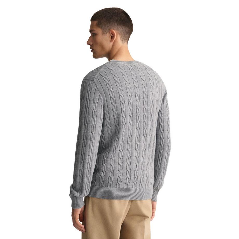 GANT Pull en tricot col rond torsadé Coupe confortable  