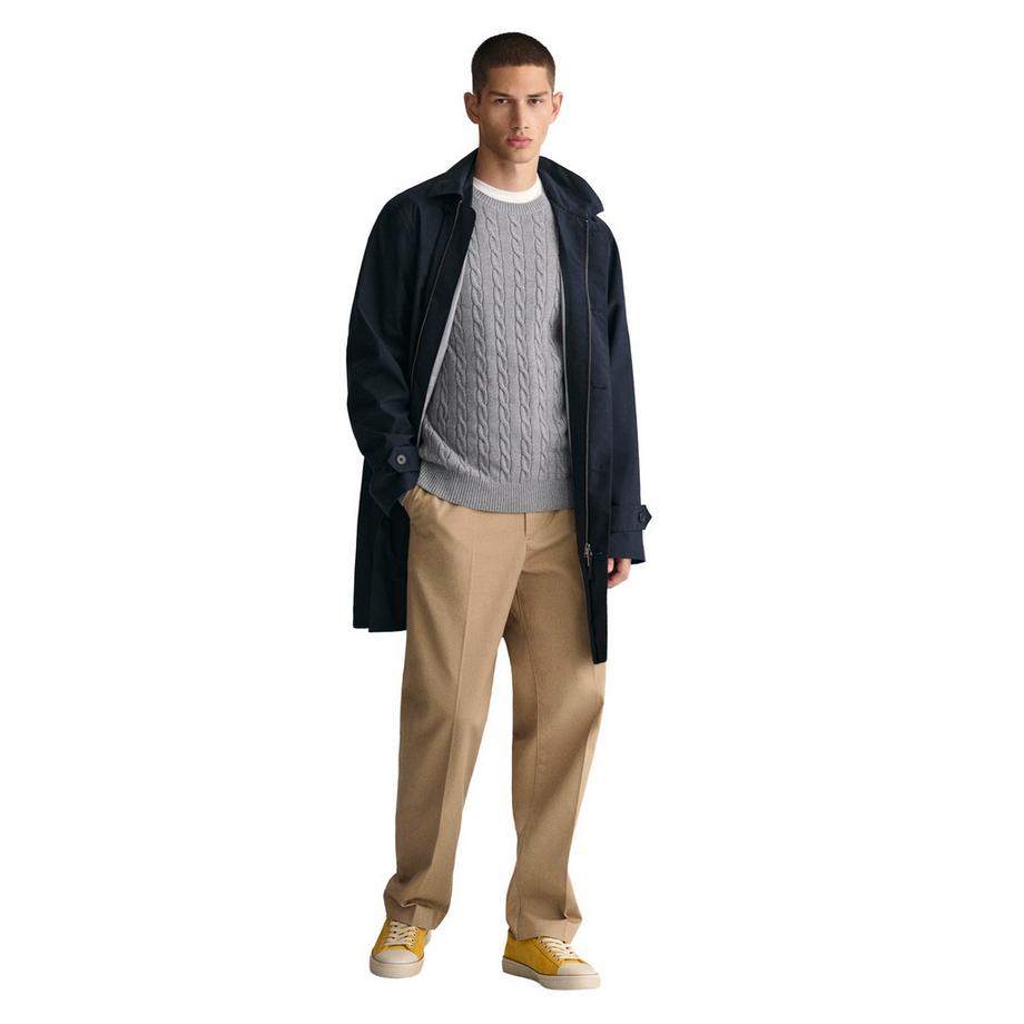 GANT Pull en tricot col rond torsadé Coupe confortable  