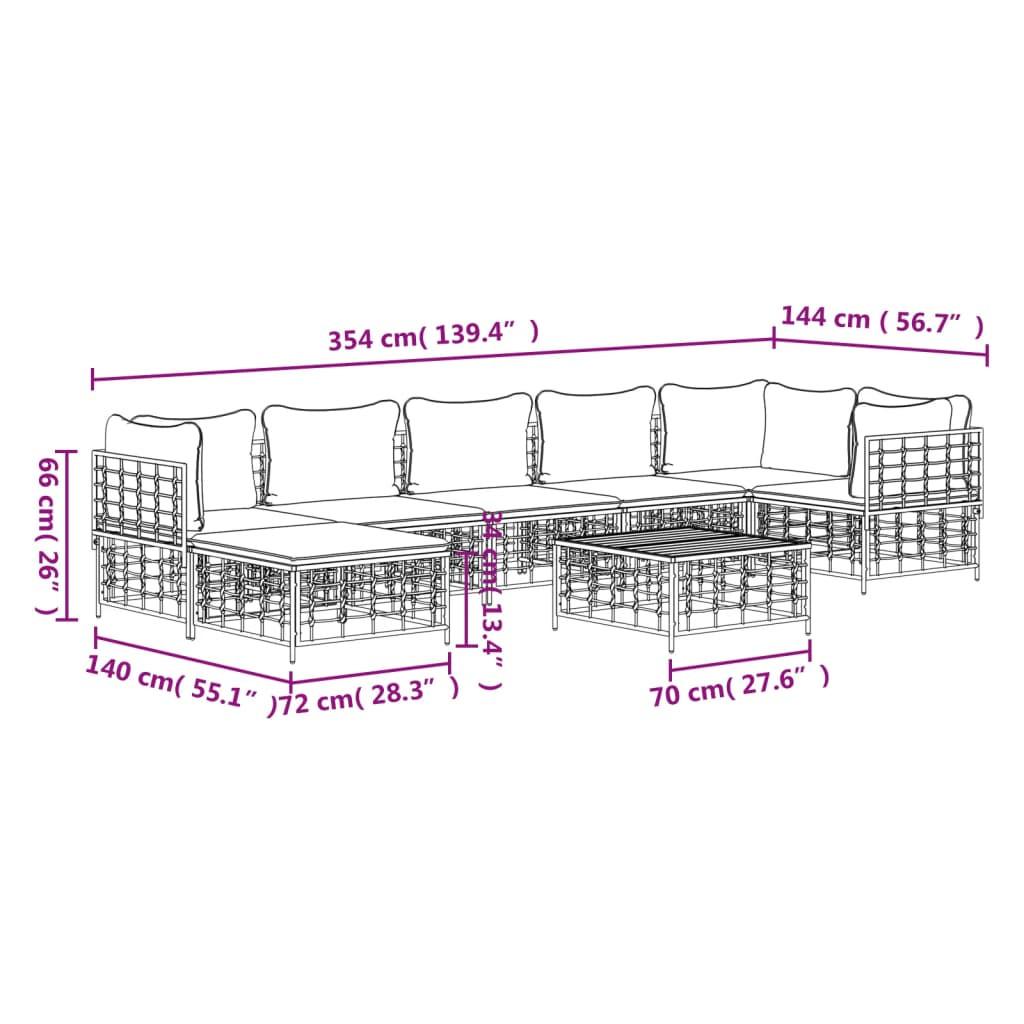 VidaXL set mobili da giardino Polirattan  