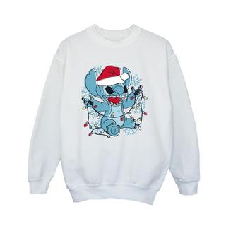 Disney  Lilo And Stitch Christmas Lights Sketch Sweatshirt 