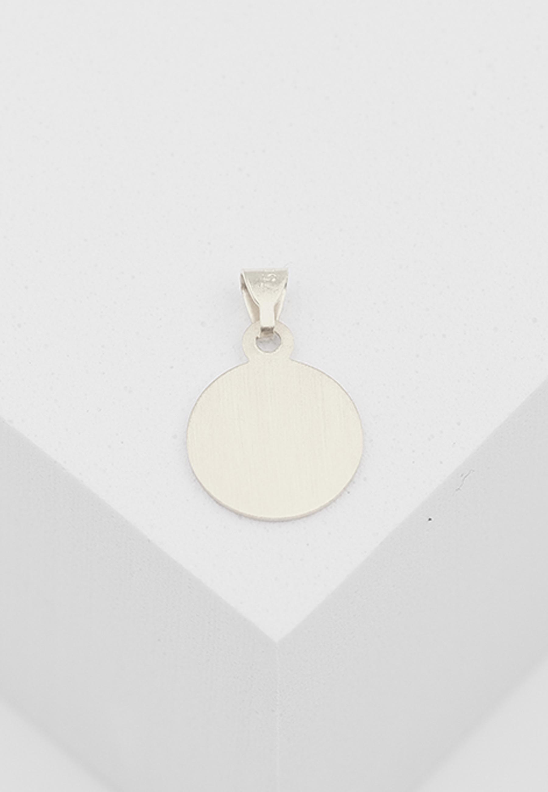 MUAU Schmuck  Anhänger Medaille Engel Weissgold 750, 10mm 