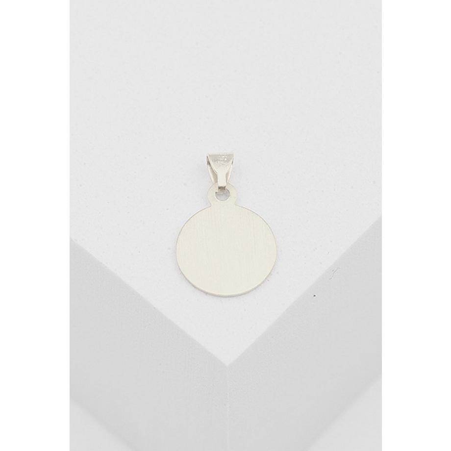 MUAU Schmuck  Anhänger Medaille Engel Weissgold 750, 10mm 