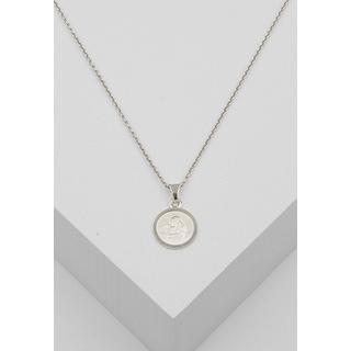 MUAU Schmuck  Pendentif médaille ange en or blanc 750, 10mm 