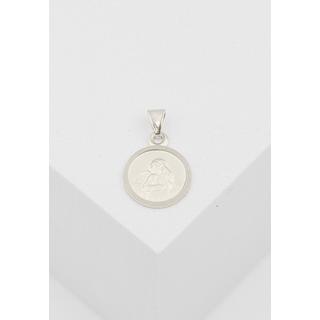 MUAU Schmuck  Pendentif médaille ange en or blanc 750, 10mm 