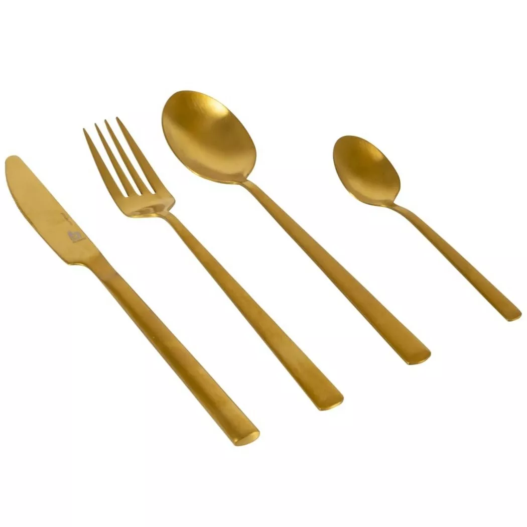 Set de 16 couverts style industriel BO-CAMP Coloris - Doré