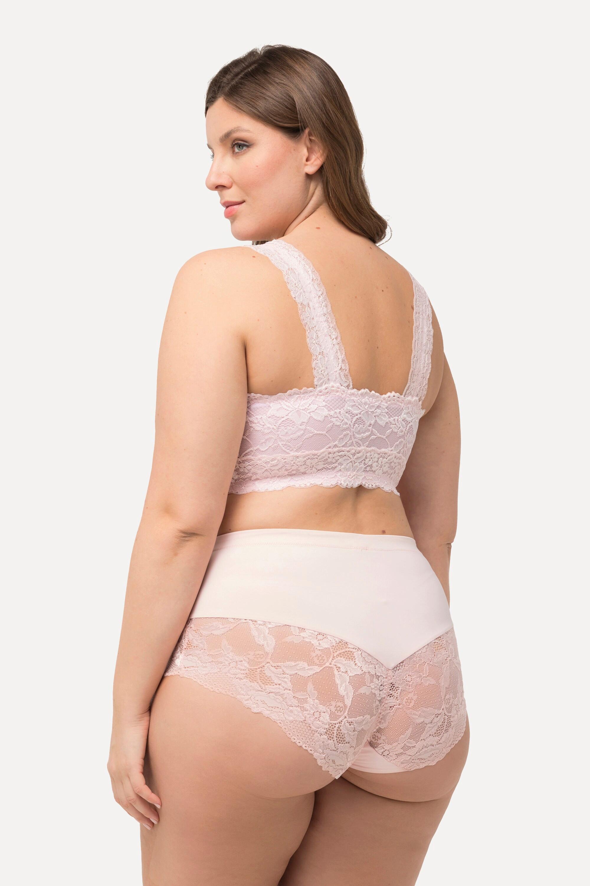 Ulla Popken  Bralette, Spitze, Reißverschluss, ohne Bügel 