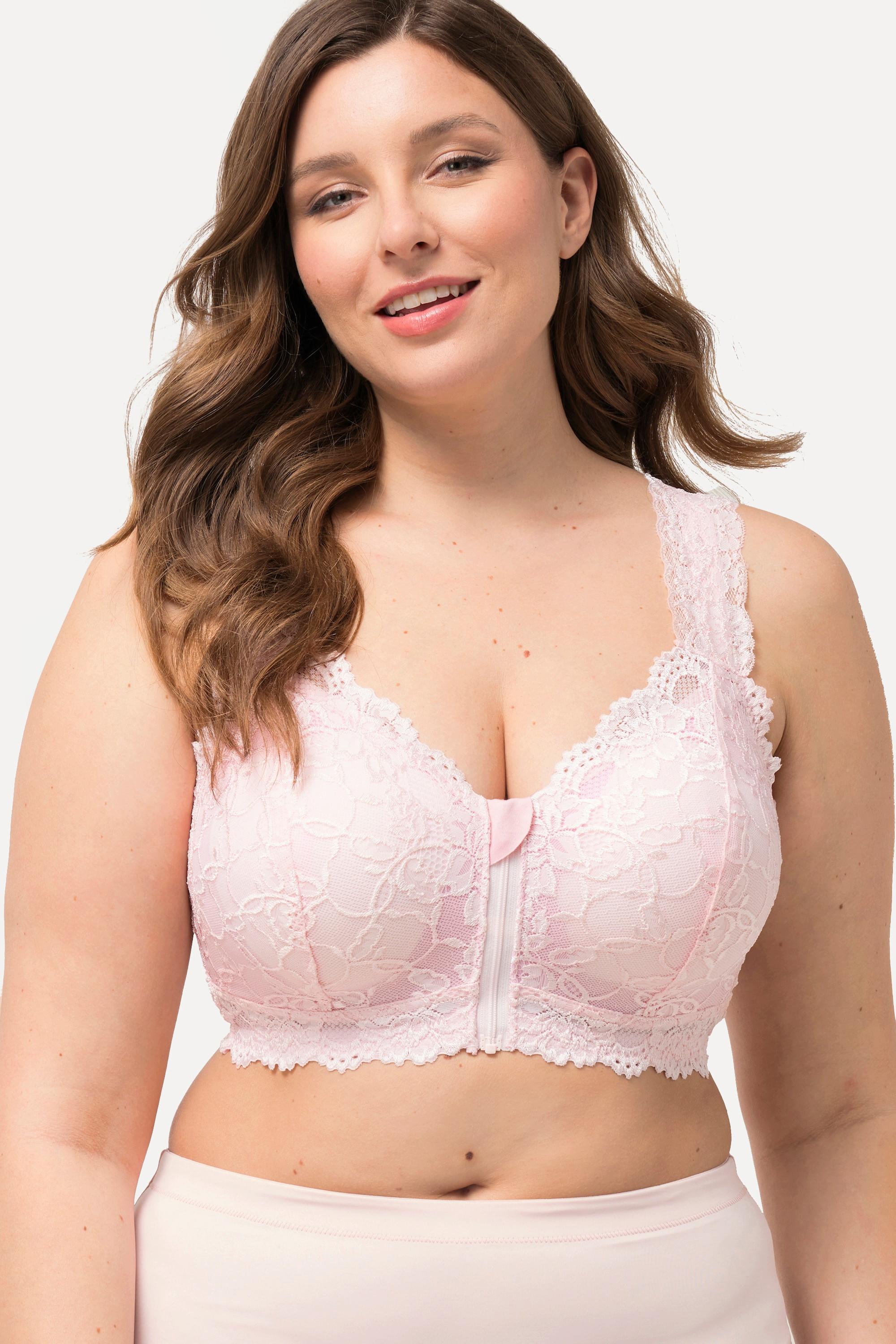 Ulla Popken  Bralette, Spitze, Reißverschluss, ohne Bügel 