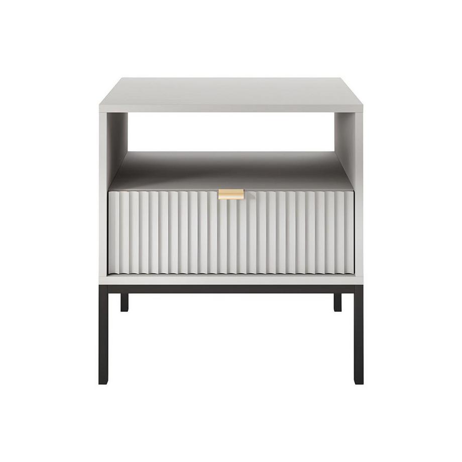 Vente-unique 2er-Set Nachttische mit 1 Schublade & 1 Ablage - Grau - LIOUBA von Pascal Morabito  