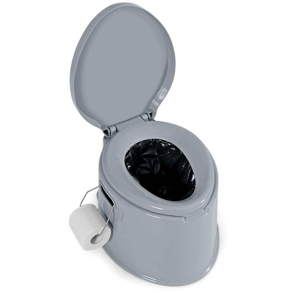 Northix  Toilettes de camping toilettes de voyage portables toilettes mobiles avec seau amovible gris 