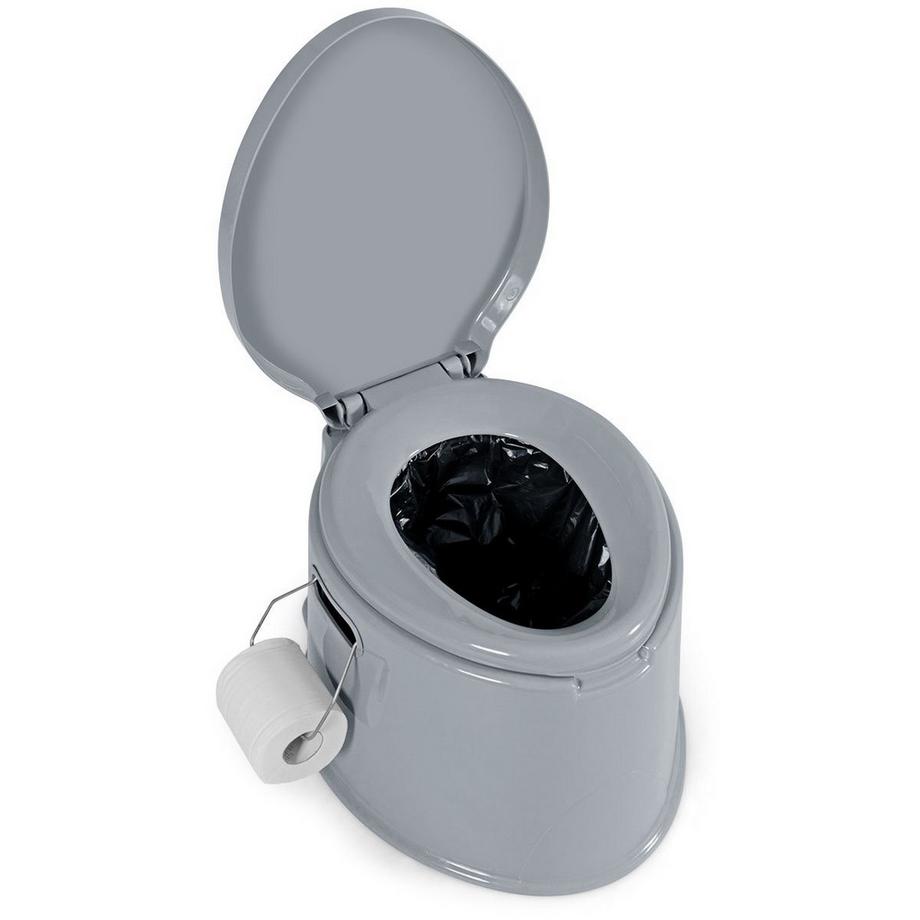 Northix  WC da campeggio WC portatile da viaggio WC mobile con secchio rimovibile grigio 