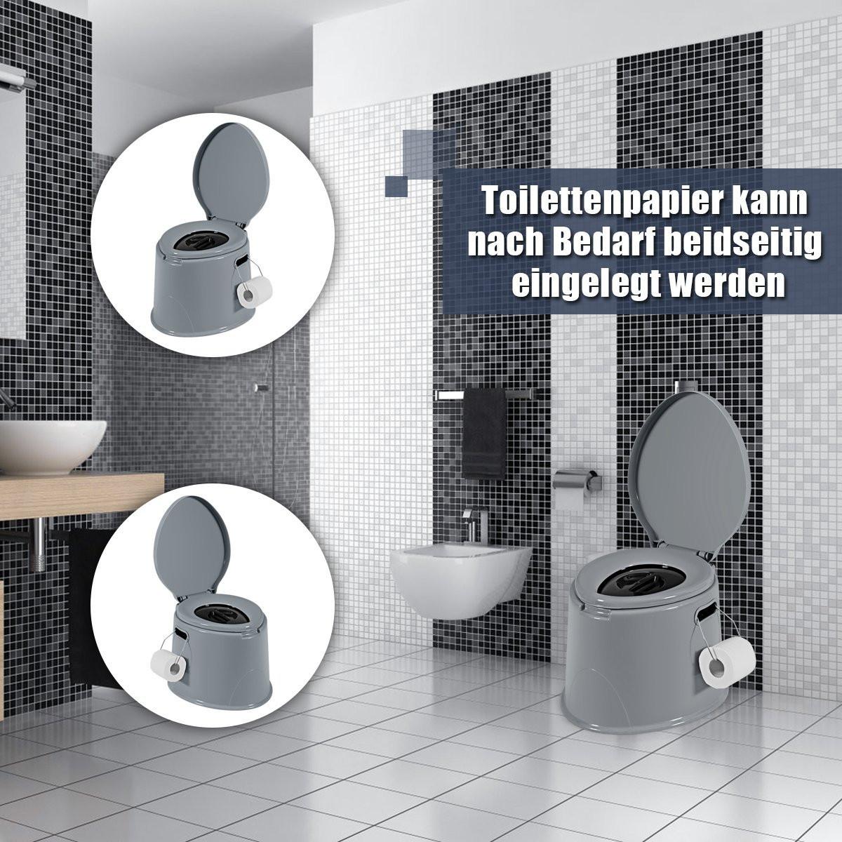 Northix  Toilettes de camping toilettes de voyage portables toilettes mobiles avec seau amovible gris 