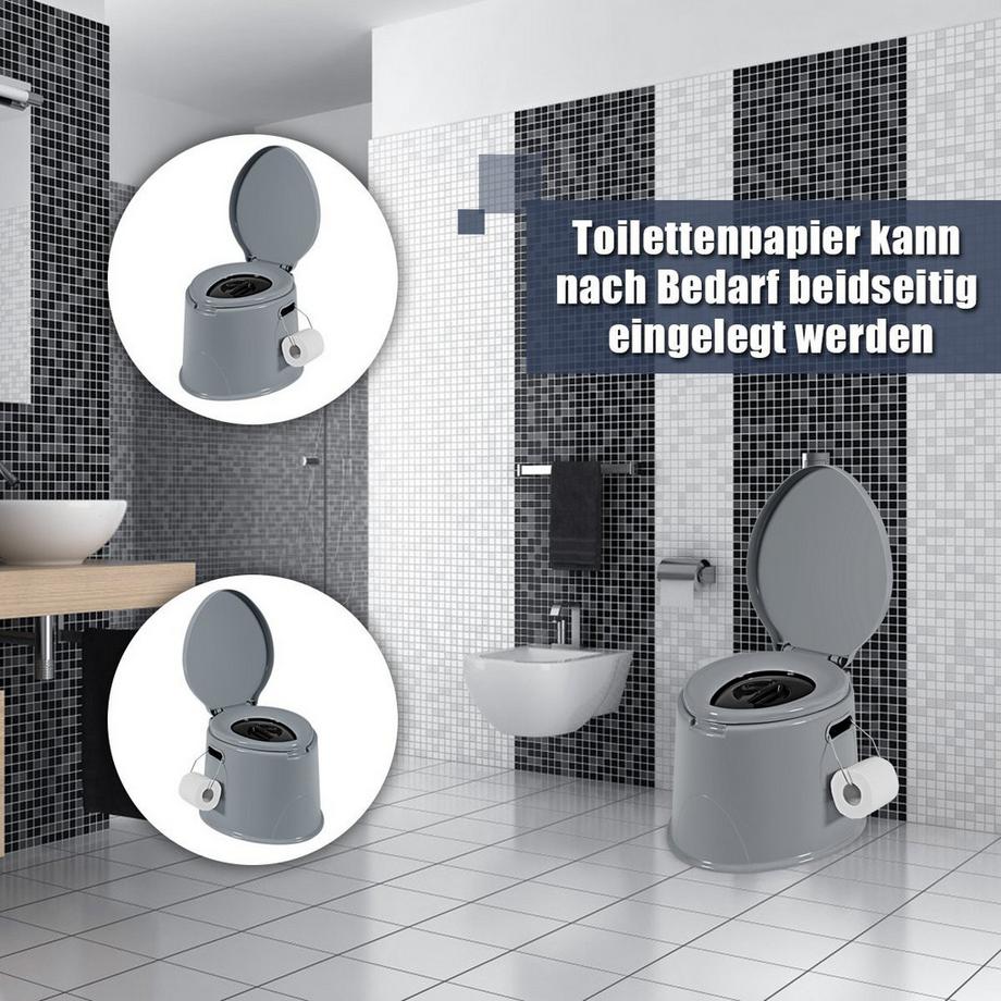 Northix  WC da campeggio WC portatile da viaggio WC mobile con secchio rimovibile grigio 