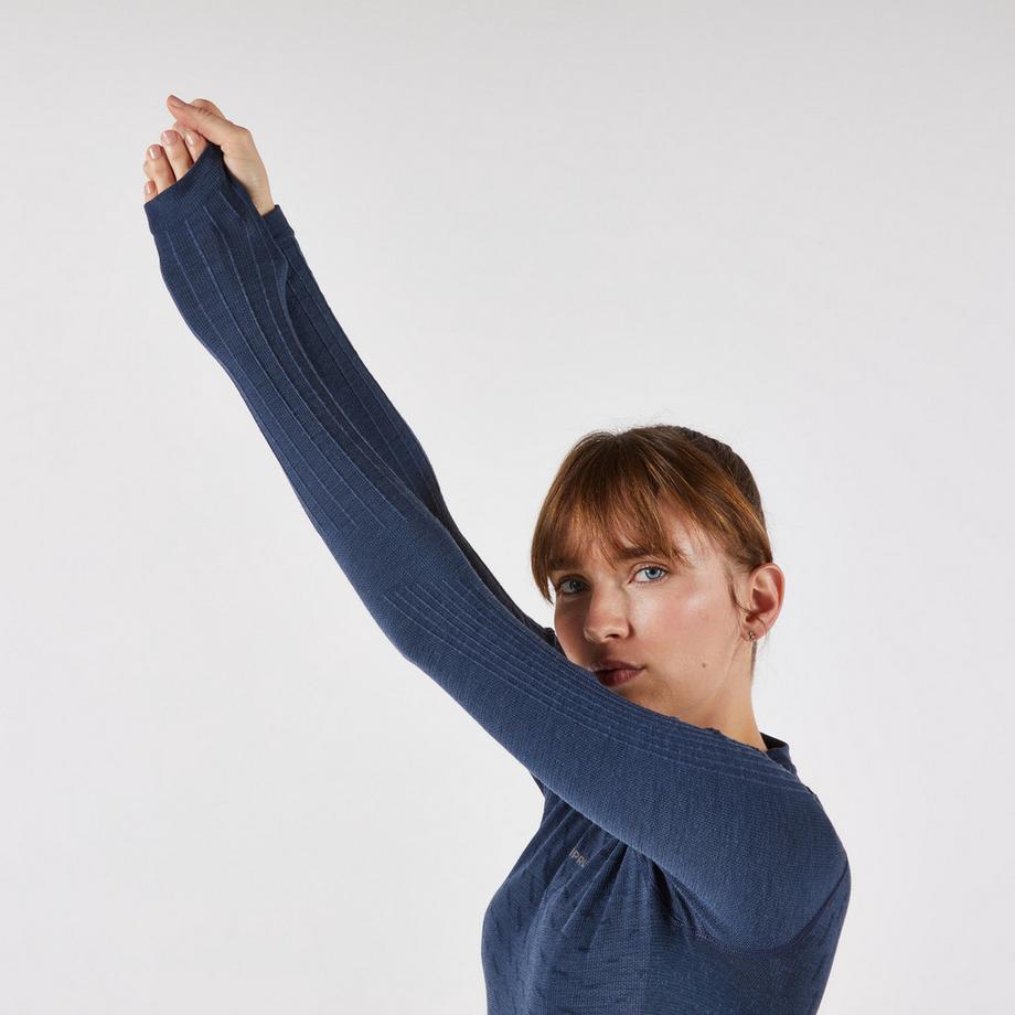 KIPRUN  T-shirt de running manches longues femme mérinos 