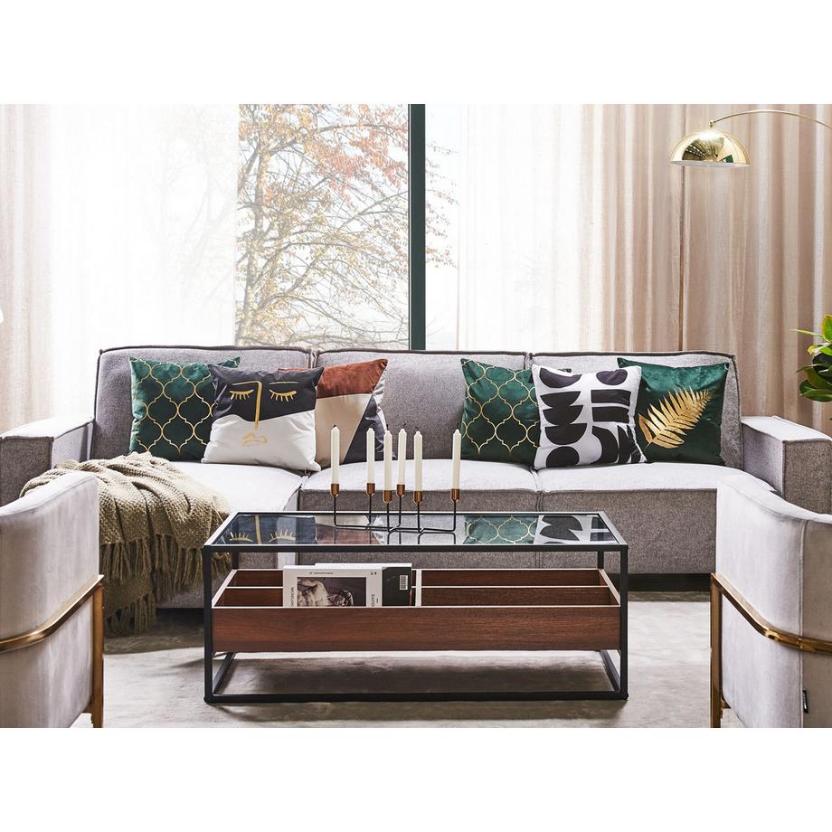 Beliani Dekokissen 2er Set aus Polyester Modern LIRIOPE  